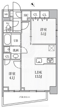 エスレジデンス目黒大岡山ブレサ 203 間取り図