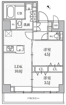 エスレジデンス目黒大岡山ブレサ 204 間取り図