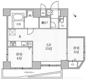 エスレジデンス目黒大岡山ブレサ 402 間取り図