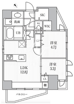 エスレジデンス目黒大岡山ブレサ 501 間取り図