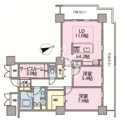 ロイヤルパークスタワー南千住 2516 間取り図