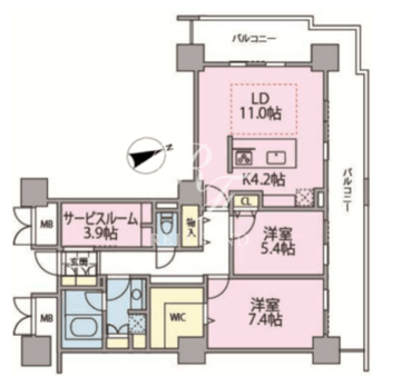 ロイヤルパークスタワー南千住 2516 間取り図