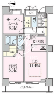 ロイヤルパークスタワー南千住 2803 間取り図