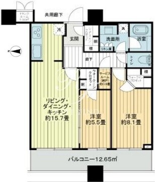 パークタワーグランスカイ 1705 間取り図