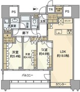 パークコート文京小石川ザタワー 25階79.19㎡ 間取り図