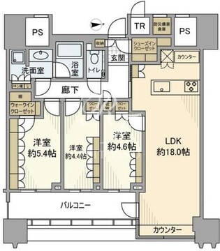 パークコート文京小石川ザタワー 25階79.19㎡ 間取り図