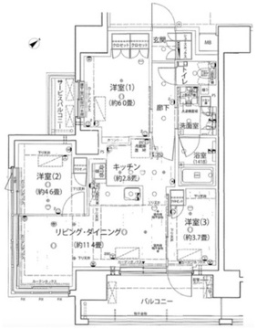 シャリエ椎名町 501 間取り図