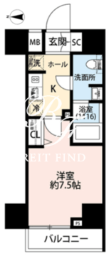 プレール・ドゥーク芝浦 202 間取り図