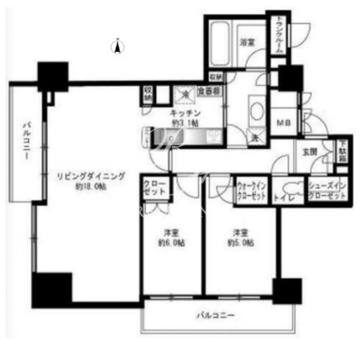 品川タワーフェイス 2603 間取り図