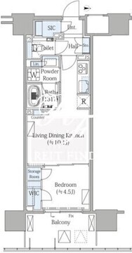 グランドシティタワー月島 2107 間取り図