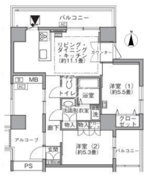 東雲キャナルコートCODAN 19-806 間取り図