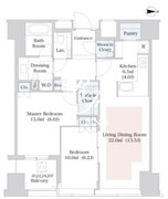 セントラルパークタワー・ラ・トゥール新宿 2215 間取り図