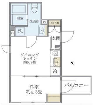エクザム赤坂 301 間取り図