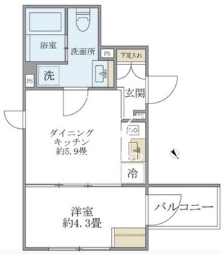 エクザム赤坂 401 間取り図