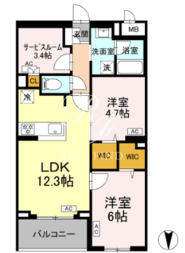 ロイジェント上板橋 102 間取り図