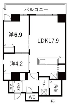 シティコート目黒 2-404 間取り図