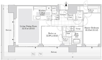 六本木グランドタワーレジデンス 1504 間取り図