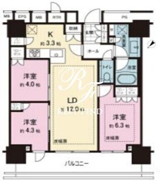 ザ・タワー十条 711 間取り図