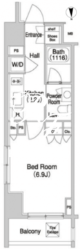 コンフォリア門前仲町 306 間取り図
