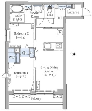ザ・プレイス中野桃園 102 間取り図