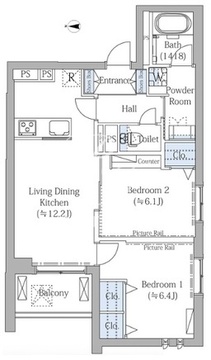ザ・プレイス中野桃園 201 間取り図