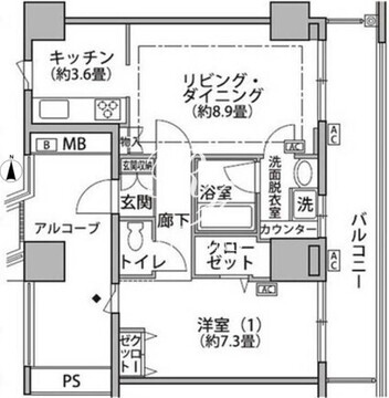 東雲キャナルコートCODAN 19-1206 間取り図