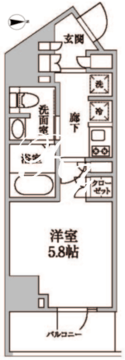 レジディア中延2 404 間取り図