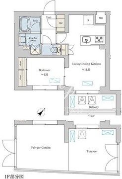 ブリリアイスト洗足池の杜 106 間取り図