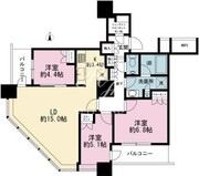ザ・パークハウス西新宿タワー60 3709 間取り図