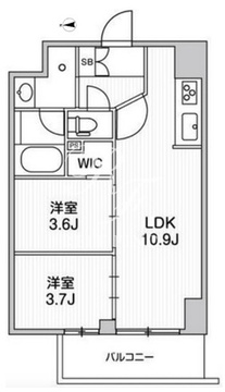 リテラス南千住サウス 202 間取り図