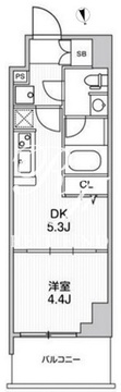 リテラス南千住サウス 308 間取り図