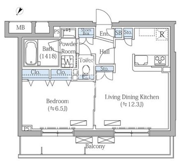 ロヴィーネ目黒東山 408 間取り図