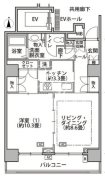 東雲キャナルコートCODAN 18-1102 間取り図
