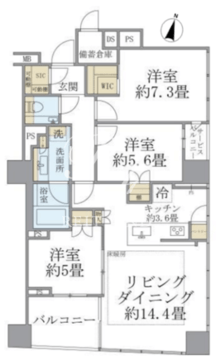 ブリリア二番町 806 間取り図