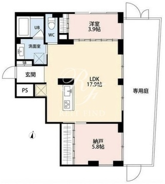 ソルム世田谷砧 102 間取り図