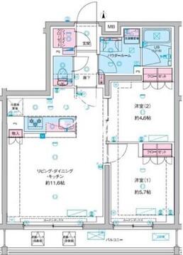 ジェノヴィア竹ノ塚 202 間取り図