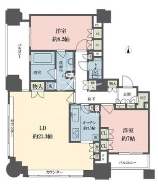 ルネ新宿御苑タワー 2104 間取り図