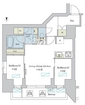 ブリリアイスト浅草 404 間取り図