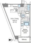 コンフォリア新宿イーストサイドタワー 2313 間取り図