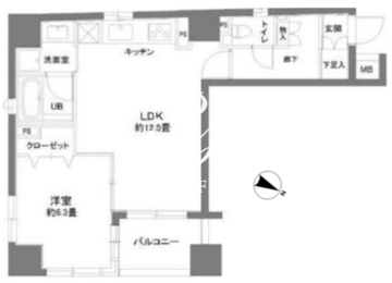 カスタリア人形町2 801 間取り図