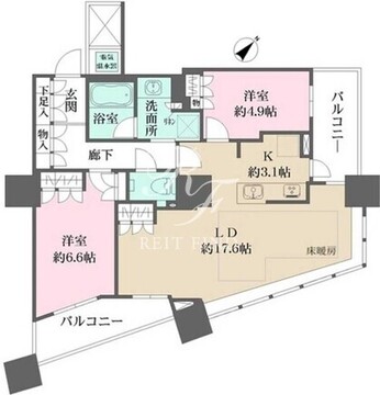 ザ・パークハウス西新宿タワー60 1401 間取り図