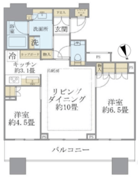 ブリリアタワーズ目黒 S-1501 間取り図