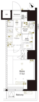 マーロ後楽園 802 間取り図