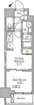 グランエール西日暮里サウス 101 間取り図
