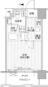 コスモグランス南品川 304 間取り図