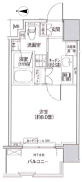 コスモグランス南品川 506 間取り図