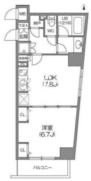 アジールコート中野坂上 406 間取り図