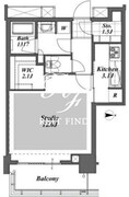 ブリリアイストタワー勝どき 15階42.52㎡ 間取り図