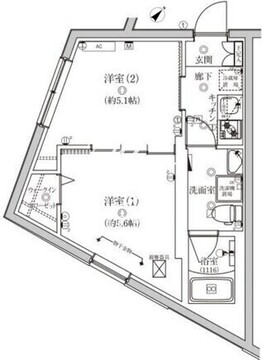 ベルシードステアー武蔵小山 301 間取り図