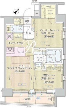 レビスタ白金高輪 1103 間取り図